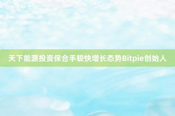 天下能源投资保合手较快增长态势Bitpie创始人