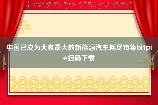 中国已成为大家最大的新能源汽车耗尽市集bitpie扫码下载