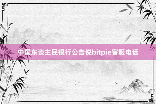 中国东谈主民银行公告说bitpie客服电话