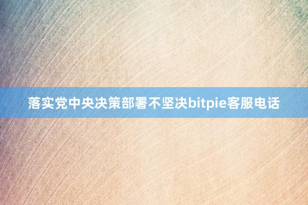 落实党中央决策部署不坚决bitpie客服电话