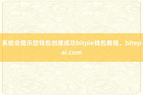 系统会提示您钱包创建成功bitpie钱包教程，bitepai.com