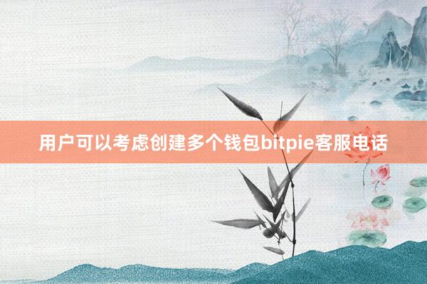 用户可以考虑创建多个钱包bitpie客服电话