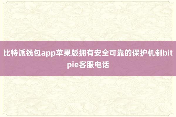 比特派钱包app苹果版拥有安全可靠的保护机制bitpie客服电话