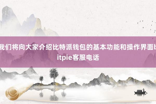 我们将向大家介绍比特派钱包的基本功能和操作界面bitpie客服电话