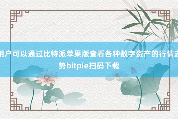 用户可以通过比特派苹果版查看各种数字资产的行情走势bitpie扫码下载