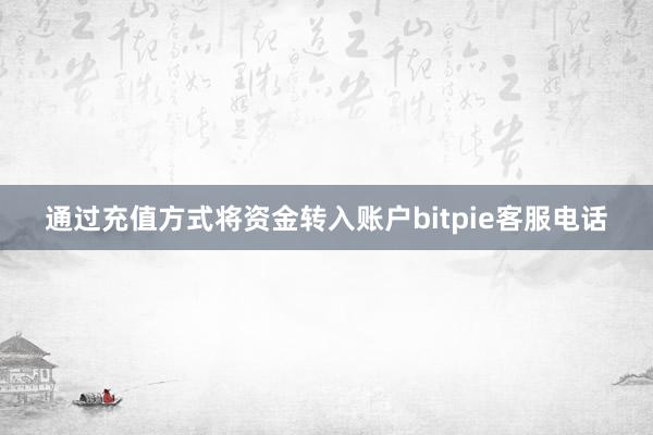 通过充值方式将资金转入账户bitpie客服电话