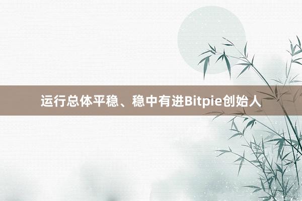 运行总体平稳、稳中有进Bitpie创始人