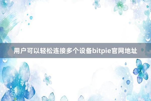 用户可以轻松连接多个设备bitpie官网地址