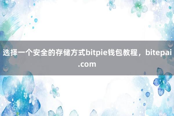 选择一个安全的存储方式bitpie钱包教程，bitepai.com