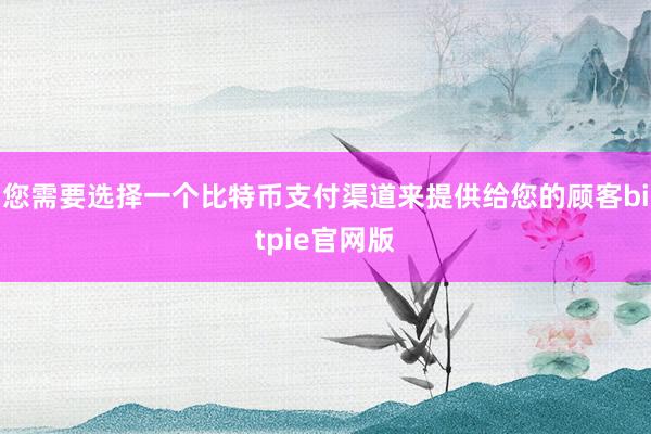 您需要选择一个比特币支付渠道来提供给您的顾客bitpie官网版