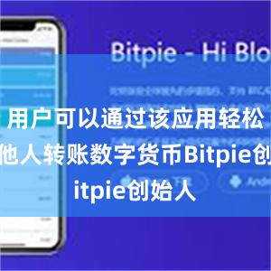 用户可以通过该应用轻松地向他人转账数字货币Bitpie创始人