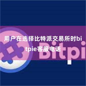 用户在选择比特派交易所时bitpie客服电话