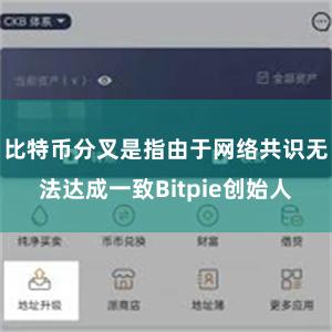 比特币分叉是指由于网络共识无法达成一致Bitpie创始人