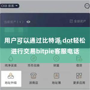 用户可以通过比特派 dot轻松进行交易bitpie客服电话